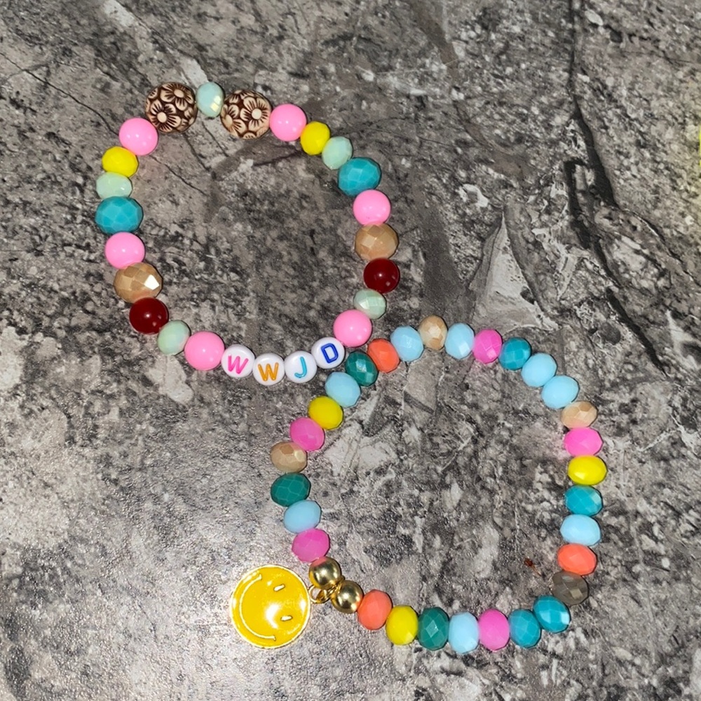 Colorful charm bracelet set